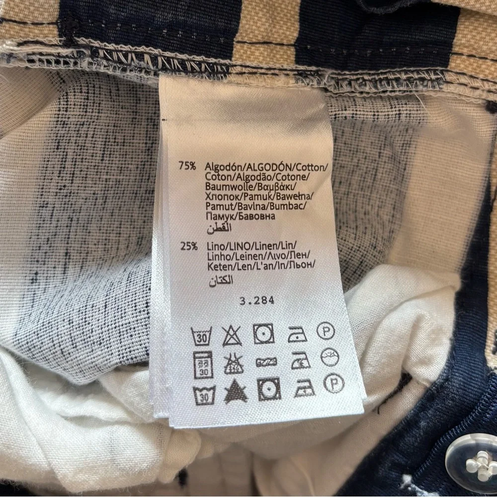 Mayoral Kids Shorts in Navy and Cream Stripes